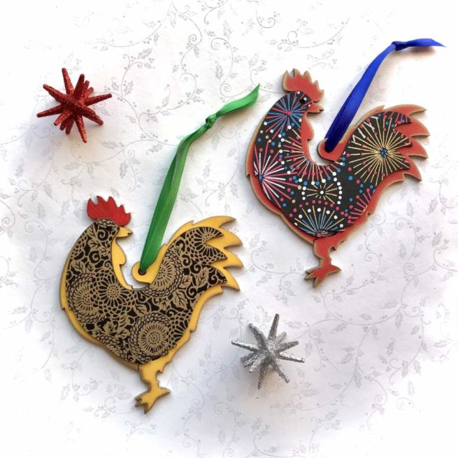 rooster ornaments